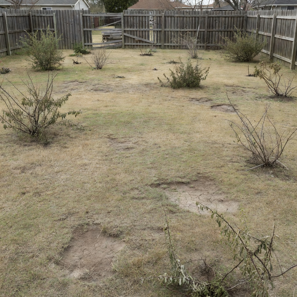 Ungeplanter Garten vor der FlorAI KI-Gartengestaltung