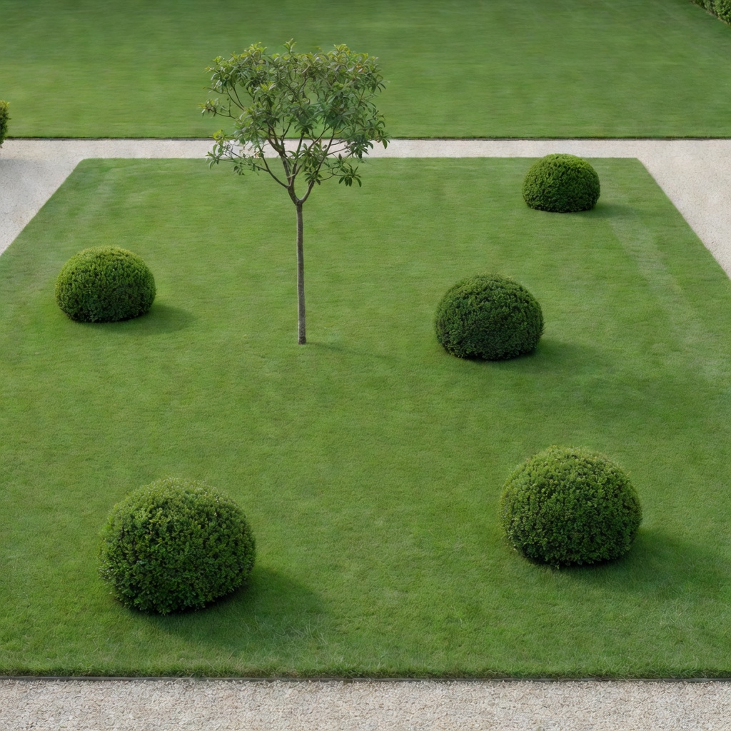 Minimalistischer Garten mit FlorAI als KI-Gartendesign visualisiert