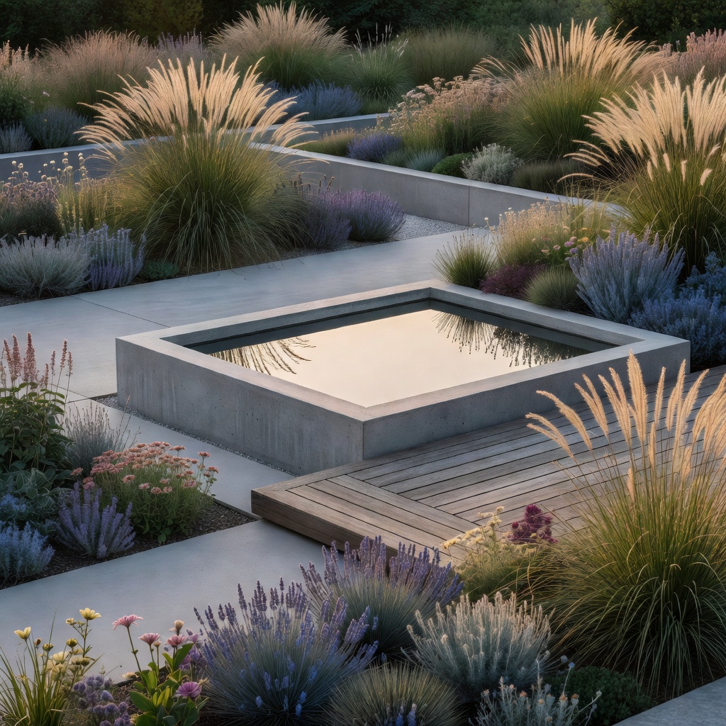 Moderner Garten mit FlorAI als KI-Gartendesign visualisiert